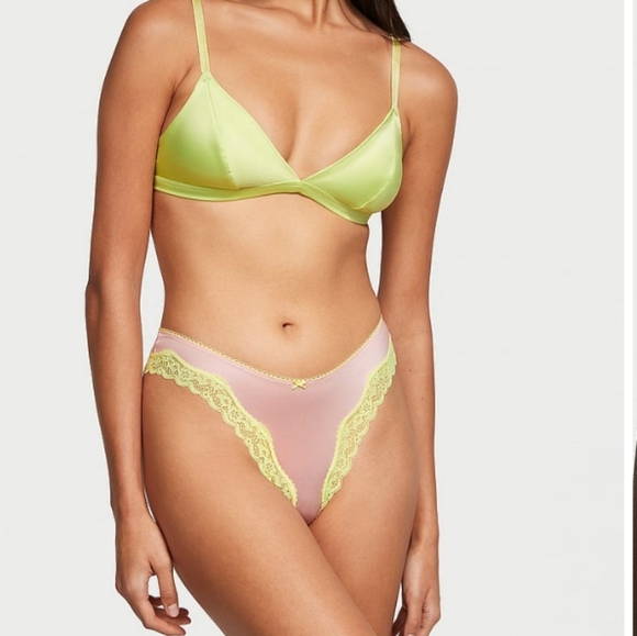 Victoria's Secret Other - 2pc- Tease Smooth Unlined Bralette & Tease Lace Trim High-Leg Scoop Thong Panty